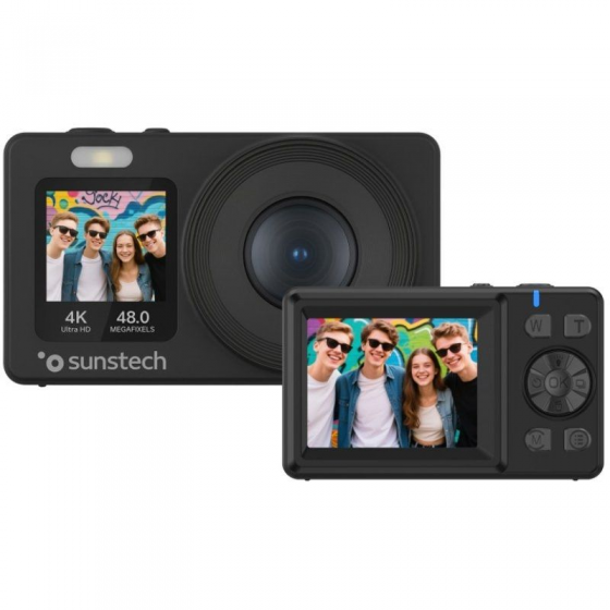 Cámara Digital Deportiva Sunstech DCAM4825/ 48MP/ Zoom Óptico 18x/ Negra