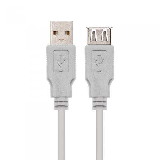 Cable Alargador USB 2.0 Nanocable 10.01.0202 USB Macho - USB Hembra 1m Beige