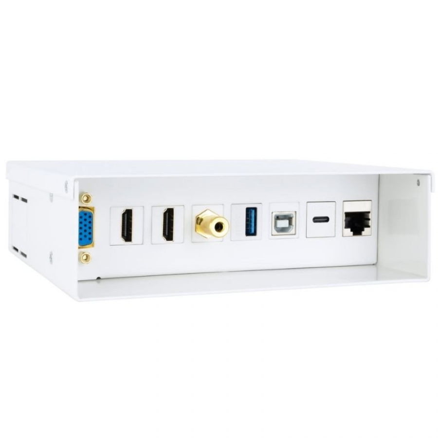 Caja de Conexiones Nanocable 10.35.0004/ VGA - 2x HDMI - Jack 3.5 - USB 3.0 - USB Tipo-C - USB 2.0 - RJ45