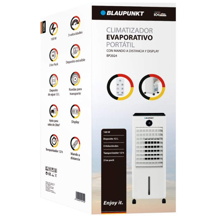 Climatizador Evaporativo Blaupunkt BP2024/ 100W/ Deposito 12L