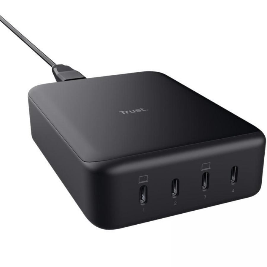 Cargador de Pared GaN Trust Maxo/ 4xUSB Tipo-C/ 240W/ Automático/ Voltaje 5-20V