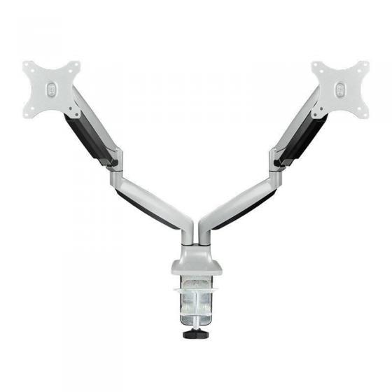 Soporte de Mesa para 2 Monitores TooQ DB3132TNR-S/ Giratorio/ Inclinable/ hasta 9kg