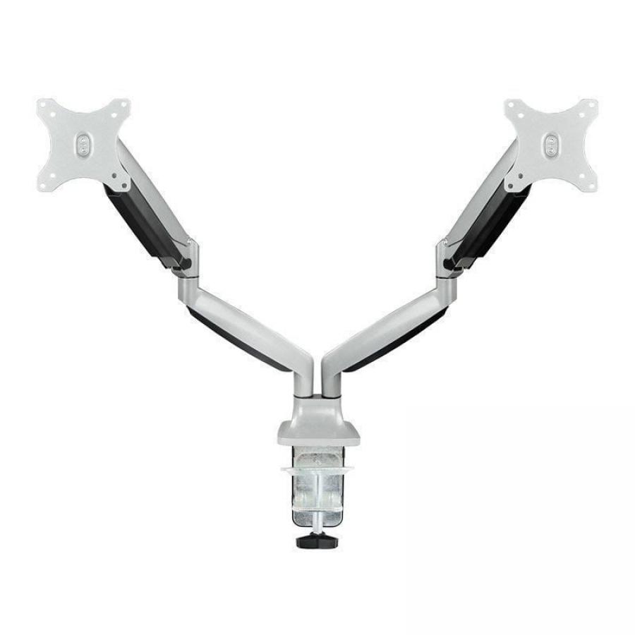 Soporte de Mesa para 2 Monitores TooQ DB3132TNR-S/ Giratorio/ Inclinable/ hasta 9kg