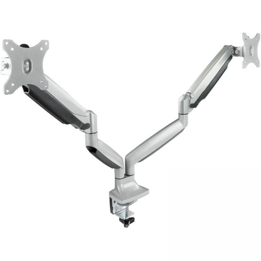 Soporte de Mesa para 2 Monitores TooQ DB3132TNR-S/ Giratorio/ Inclinable/ hasta 9kg