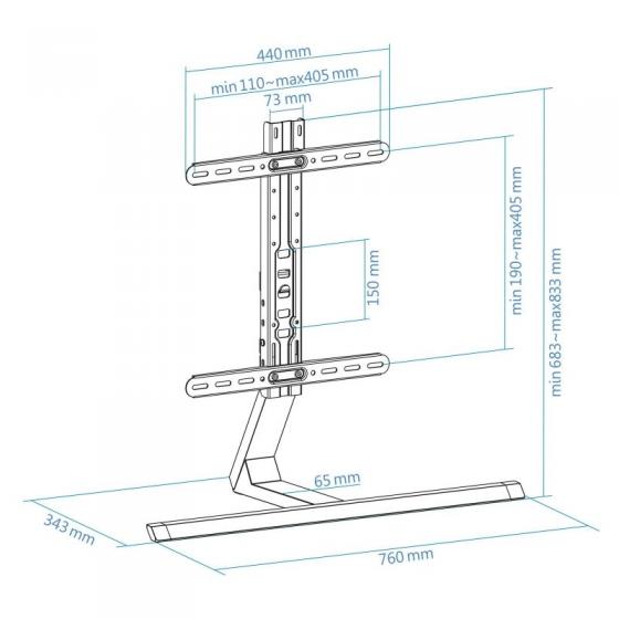 Soporte de Mesa TooQ DB3265F-B para TV de 32-65'/ hasta 40kg