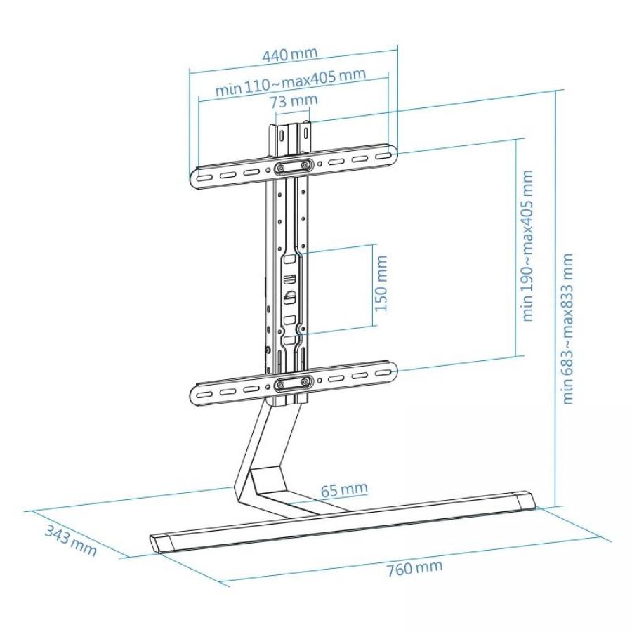 Soporte de Mesa TooQ DB3265F-B para TV de 32-65'/ hasta 40kg