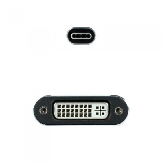 Cable Conversor Nanocable 10.16.4103-G/ USB Tipo-C Macho - DVI-D (24+1) Hembra/ 15cm/ Gris