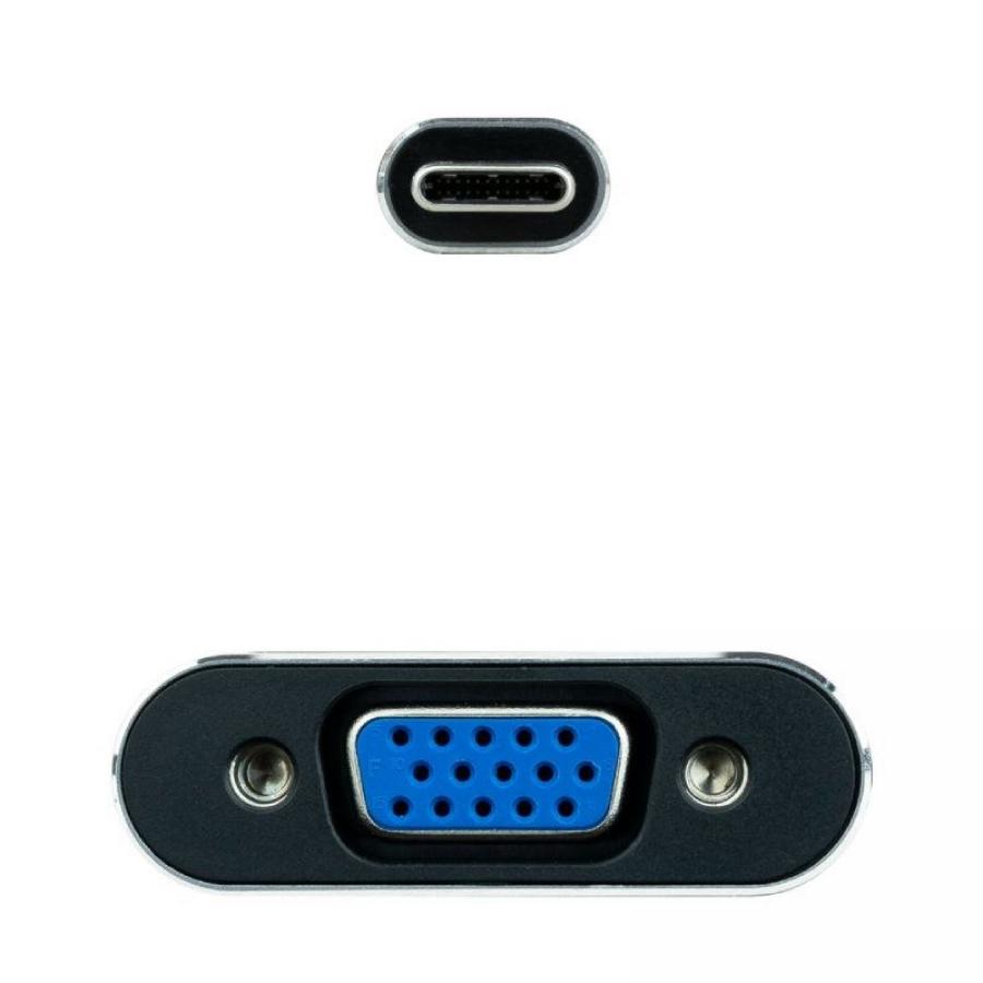 Conversor Nanocable 10.16.4101-G/ USB Tipo-C Macho - VGA Hembra/ 10cm/ Negro y Gris