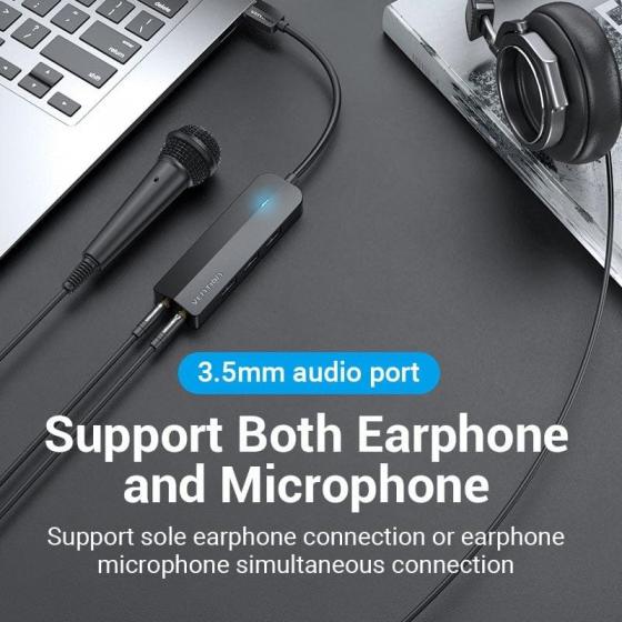 Hub USB 3.0 con Tarjeta de Sonido Vention CHIBB/ 3xUSB/ 1xMicroUSB PD