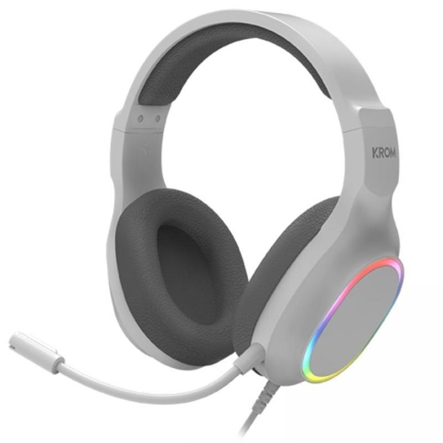 Pack Gaming Krom Kenta/ Teclado RGB + Ratón + Alfombrilla + Auriculares/ Blanco