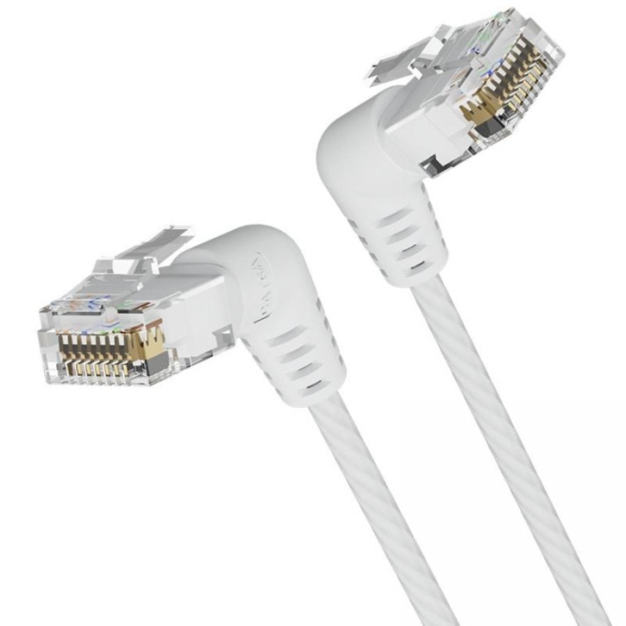 Cable de Red RJ45 UTP Vention IBOWI Cat.6A/ 3m/ Cabeza Rotatoria 360º/ Blanco