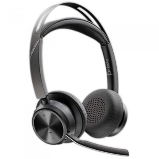 Auriculares Inalámbricos PolyVoyager Focus 2 USB-C-C + Adaptador USB-C/A/ con Micrófono/ Bluetooth/ Negros