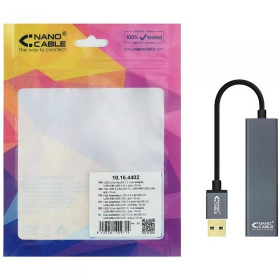 Hub USB 3.0 Nanocable 10.16.4402/ 4 Puertos USB/ Gris - Imagen 4
