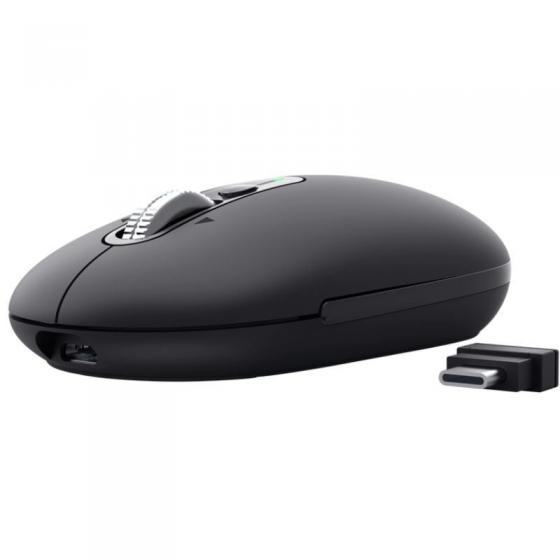 Ratón Inalámbrico Trust Seron 26018/ Batería recargable/ Hasta 3200 DPI/ Negro