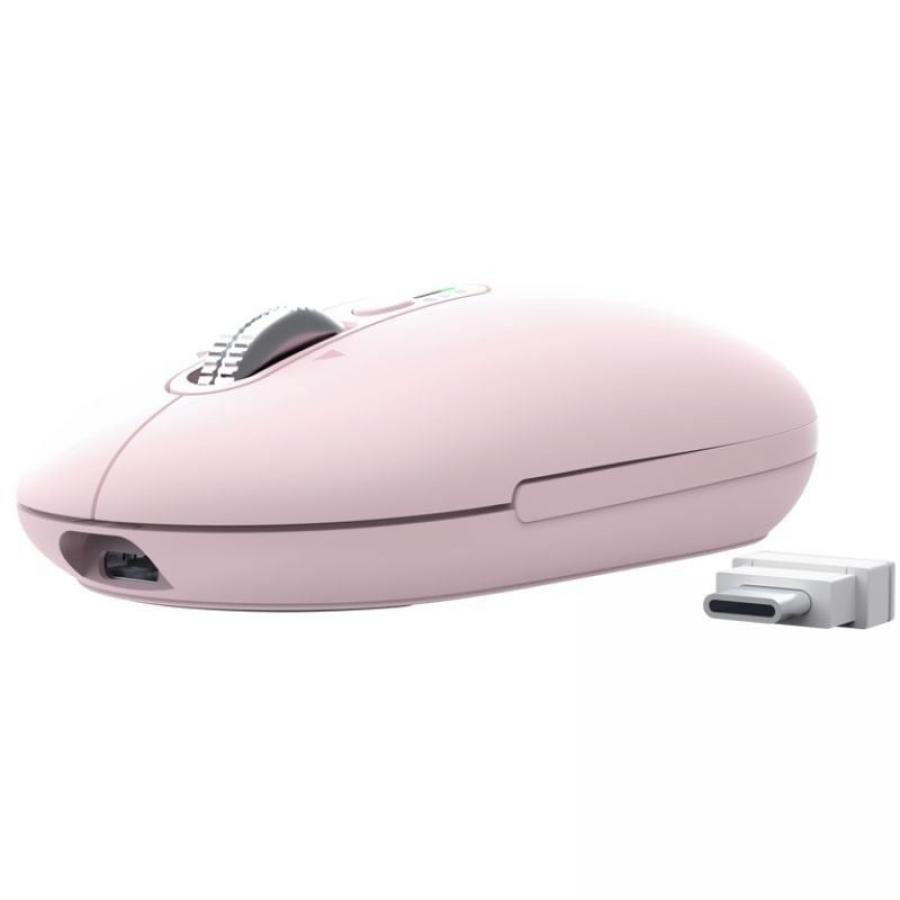 Ratón Inalámbrico Trust Seron 26206/ Batería recargable/ Hasta 3200 DPI/ Rosa