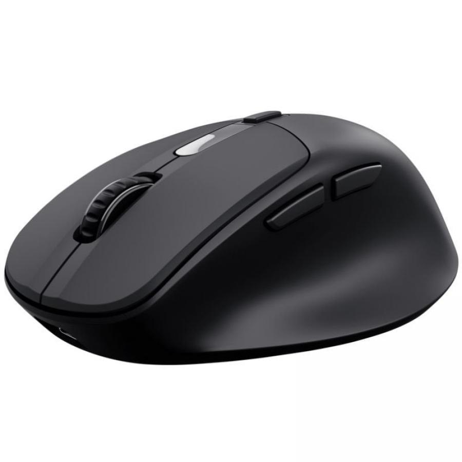 Ratón Ergonómico Inalámbrico Trust Zevo 25991/ Batería recargable/ Hasta 4000 DPI/ Negro