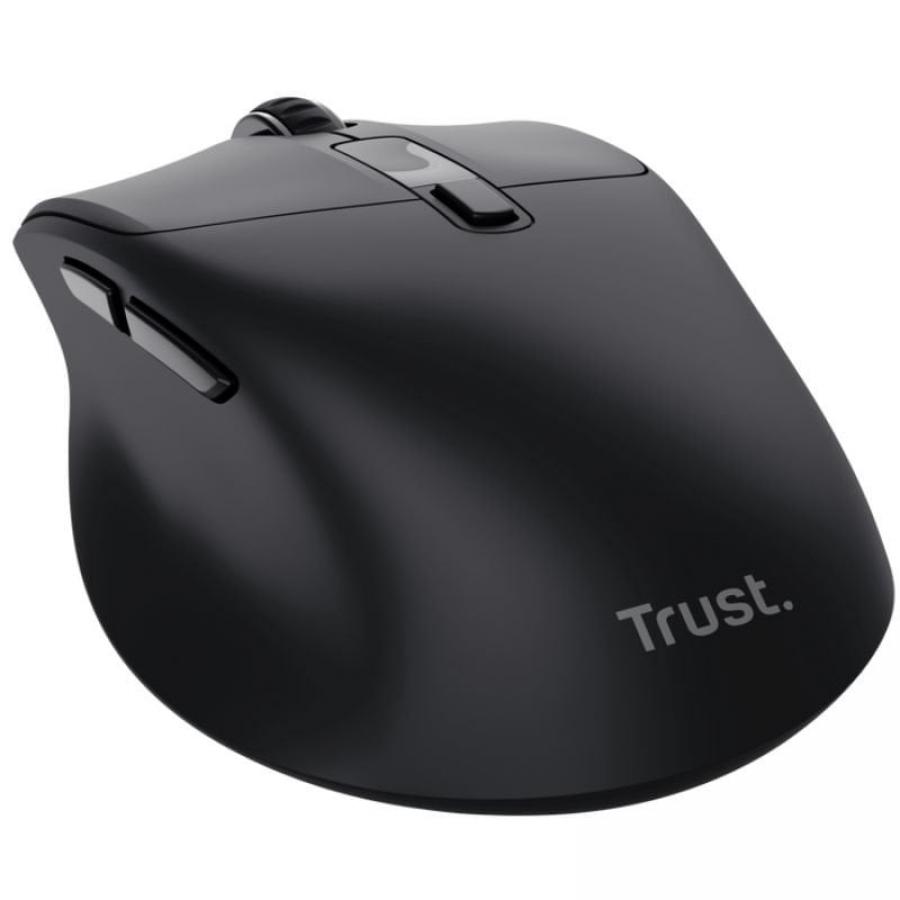 Ratón Ergonómico Inalámbrico Trust Zevo 25991/ Batería recargable/ Hasta 4000 DPI/ Negro