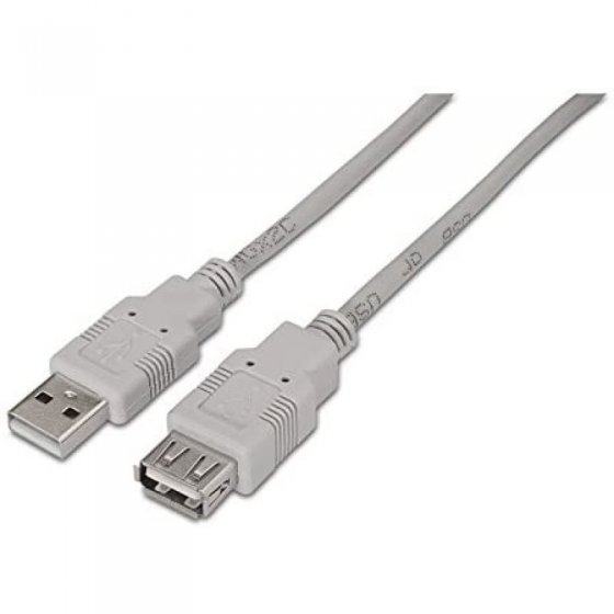 Cable Alargador USB 2.0 Nanocable 10.01.0204/ USB Macho - USB Hembra/ 3m/ Beige - Imagen 4