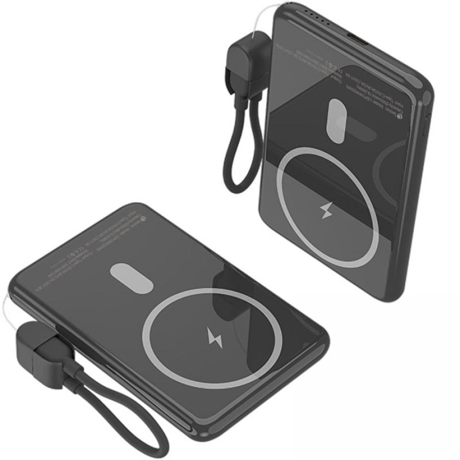 Powerbank 5000mAh Leotec LEPOWW20W5K/ 20W/ Wireless/ Negra/ Incluye Cable USB Tipo-C