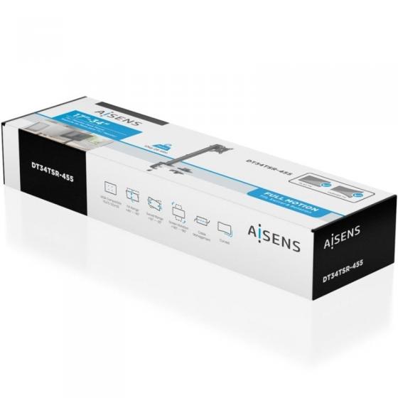 Soporte de Mesa para Monitor Aisens DT34TSR-455/ Giratorio/ Inclinable/ hasta 12kg