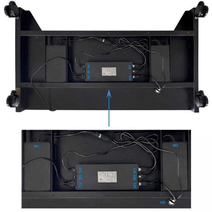 Soporte de Suelo Eléctrico/ Inclinable/ Ajustable con Ruedas TooQ UROS FSM03-B para TV 52-84'/ hasta 100kg