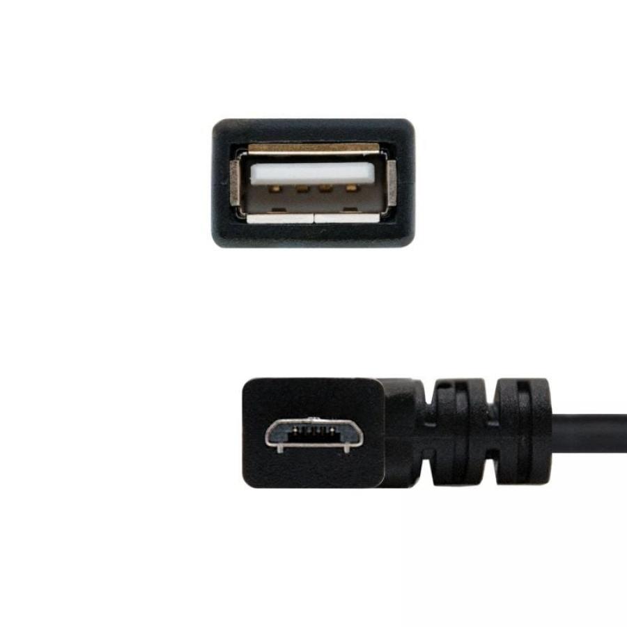 Cable USB 2.0 Nanocable 10.01.3600/ MicroUSB Macho - USB Hembra/ 15cm/ Negro
