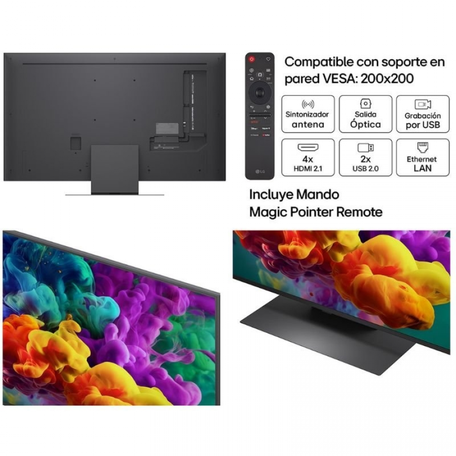Televisor LG QNED evo AI QNED87 Mini LED 50QNED87B6A 50'/ Ultra HD 4K/ Smart TV/ WiFi