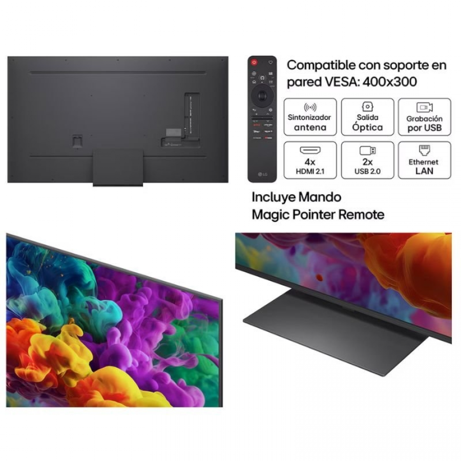 Televisor LG QNED evo AI QNED87 Mini LED 75QNED87B6A 75'/ Ultra HD 4K/ Smart TV/ WiFi