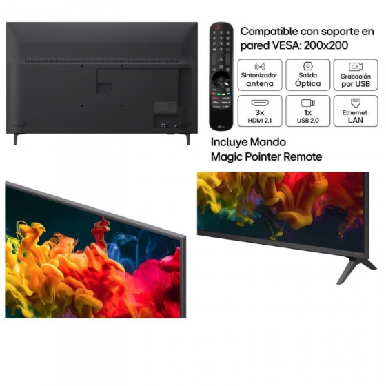 Televisor LG QNED evo AI QNED8EB Mini LED 43QNED8EB3F 43'/ Ultra HD 4K/ Smart TV/ WiFi