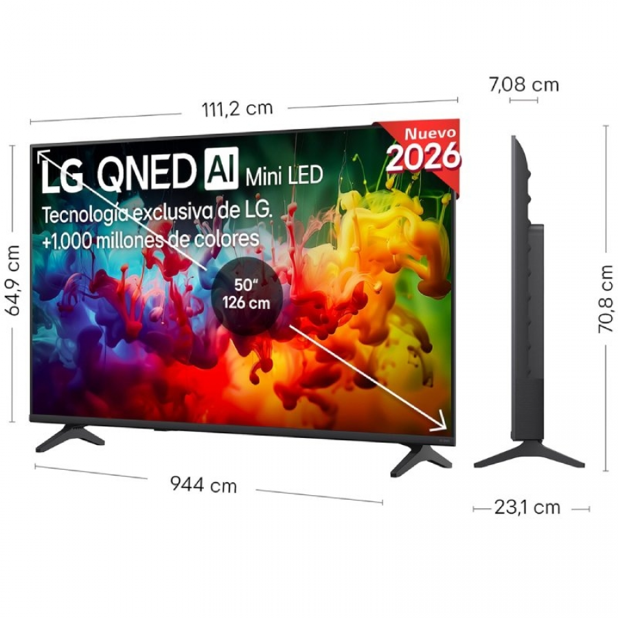 Televisor LG QNED evo AI QNED72 Mini LED 50QNED72B6B 50'/ Ultra HD 4K/ Smart TV/ WiFi