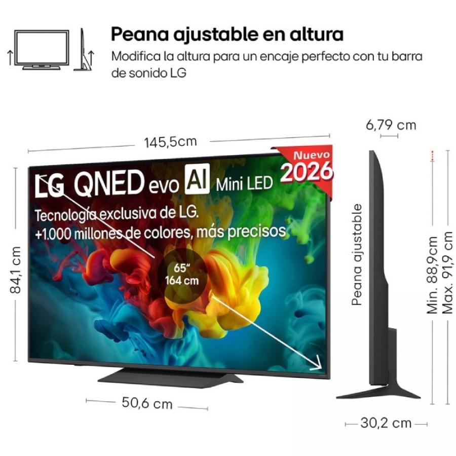 Televisor LG QNED evo AI QNED8EB Mini LED 65QNED83B6A 65'/ Ultra HD 4K/ Smart TV/ WiFi
