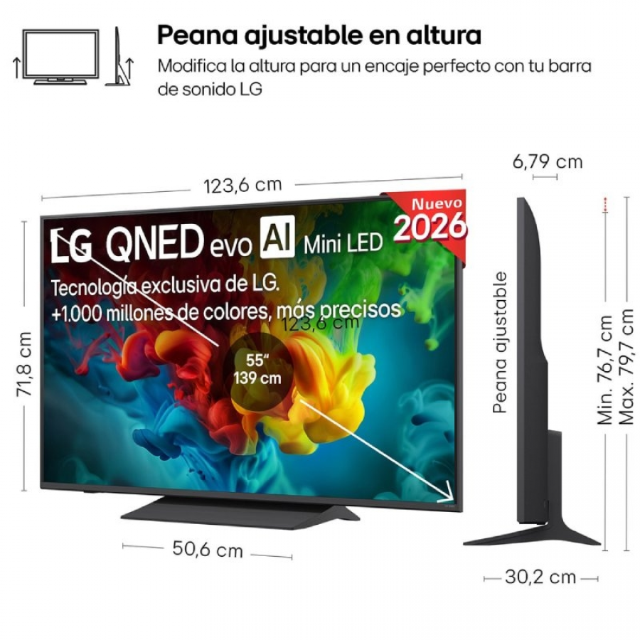 Televisor LG QNED 55QNED83B6A 55'/ Ultra HD 4K/ Smart TV/ WiFi