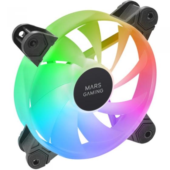 Pack 3 Ventiladores Mars Gaming MF-4A/ 12cm/ ARGB/ Negro