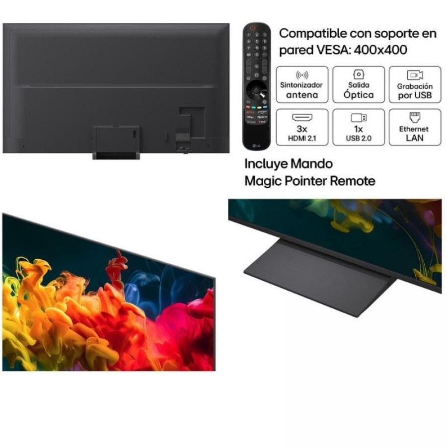 Televisor LG QNED evo AI QNED83B Mini LED 85QNED8EB3A 85'/ Ultra HD 4K/ Smart TV/ WiFi