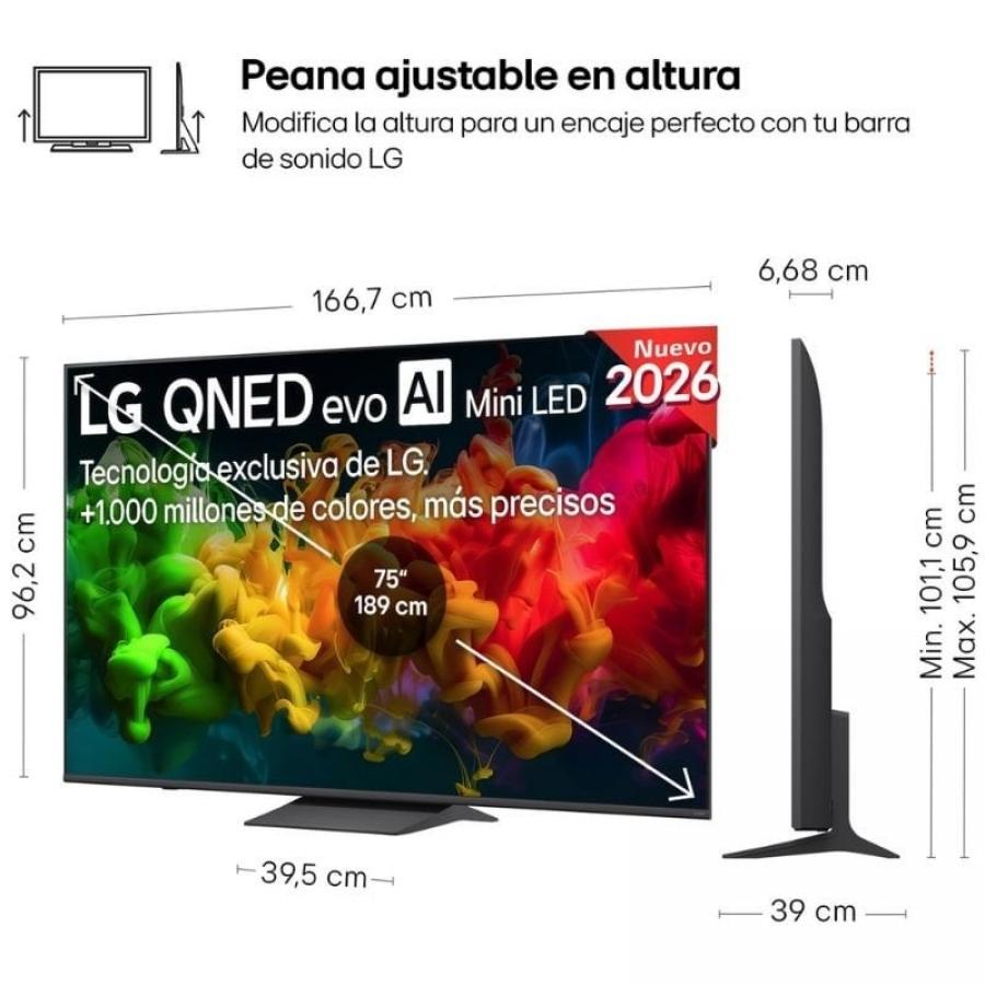 Televisor LG QNED evo AI QNED8EB Mini LED 75QNED8EB3A 75'/ Ultra HD 4K/ Smart TV/ WiFi