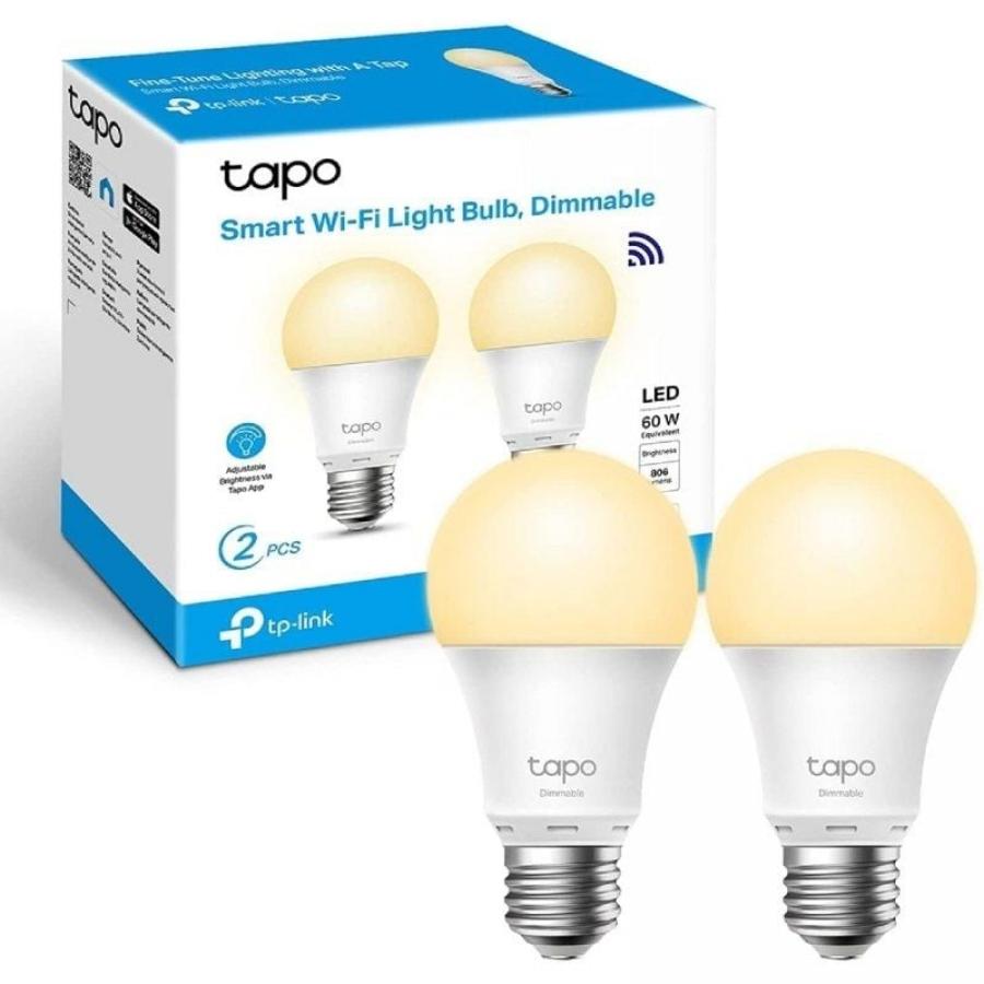 Bombilla Inteligente TP-Link Tapo L510E/ Casquillo E27 / 8.7W/ 806 Lúmenes/ 2700K/ Pack 2