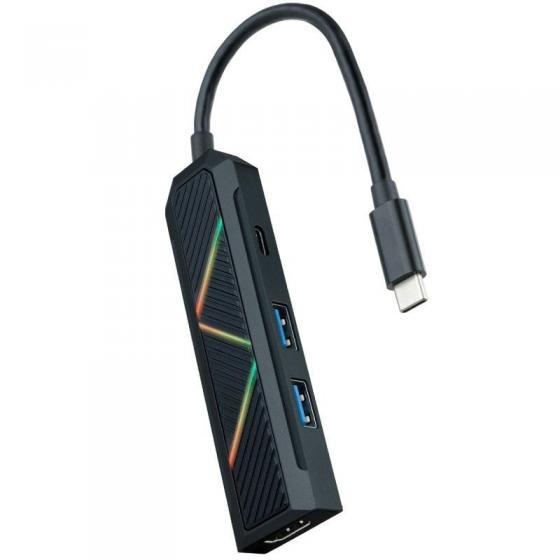Hub USB 3.1 Tipo-C Nanocable 10.16.0401 2 Puertos USB 1 USB Tipo-C 1 HDMI Negro