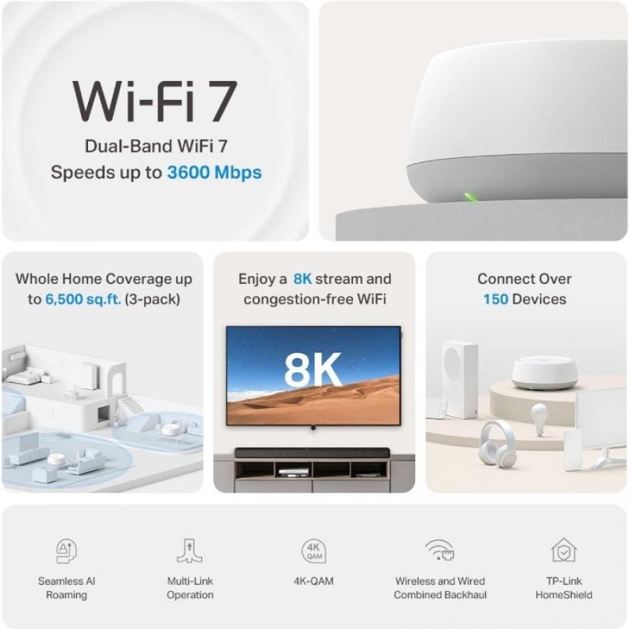 Sistema Mesh TP-Link Deco BE22 3600Mbps/ 2.4GHz 5GHz/ Pack de 2