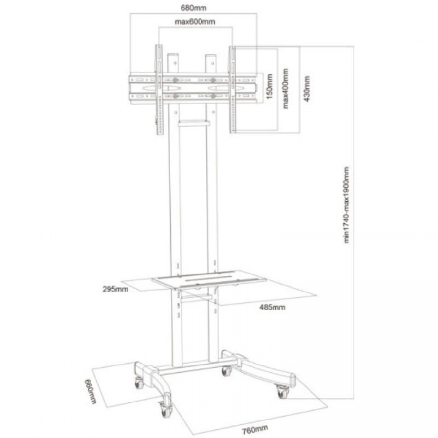 Soporte de Pie con Ruedas Approx appST05 para TV de 30-55'/ hasta 40kg