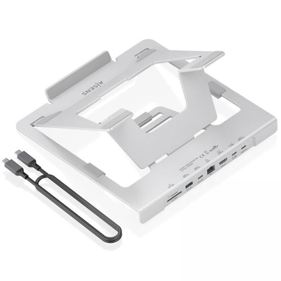 Soporte de Sobremesa - Docking USB Tipo-C Aisens ASUC-7P045-GR/ 1xUSB/ 1xUSB Tipo-C/ 1xHDMI/ 1xRJ45/ 1xLector de Tarjetas/ 1xUSB