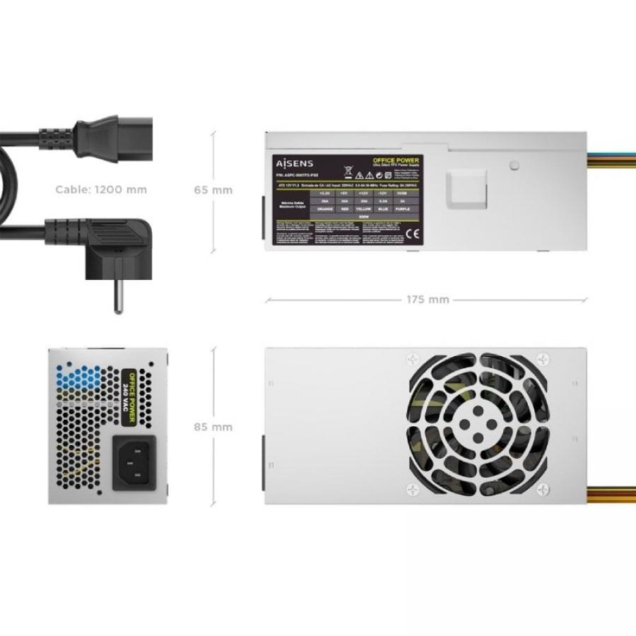 Fuente de Alimentación TFX Aisens ASPC-500TFX-PSE/ 500W/ Ventilador 8cm