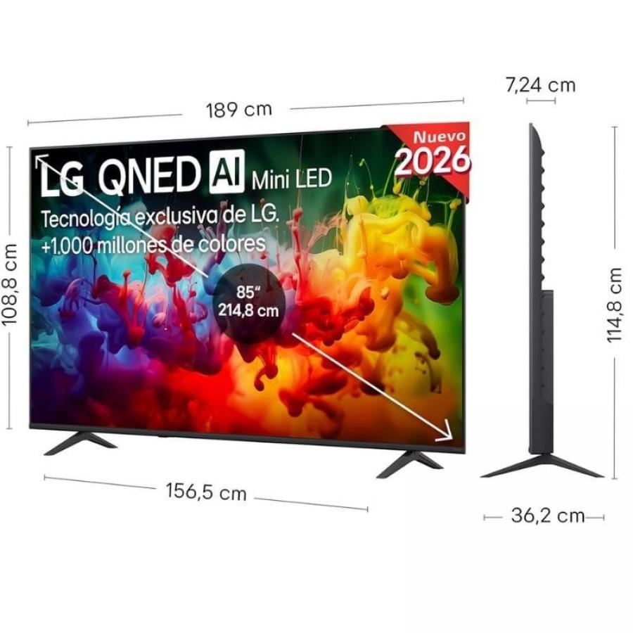Televisor LG QNED evo AI QNED72 Mini LED 85QNED72B6A 85'/ Ultra HD 4K/ Smart TV/ WiFi