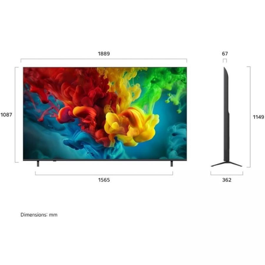 Televisor LG QNED evo AI QNED83B Mini LED 85QNED83B6A 85'/ Ultra HD 4K/ Smart TV/ WiFi