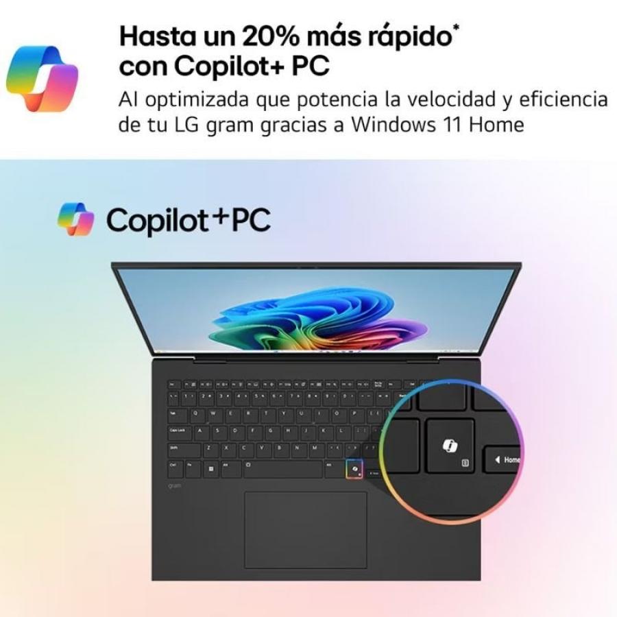 Portátil LG Gram Pro 16ZD90U-G.AX85BN Intel Core Ultra 7-355/ 32GB/ 512GB SSD/ 16'/ Sin Sistema Operativo
