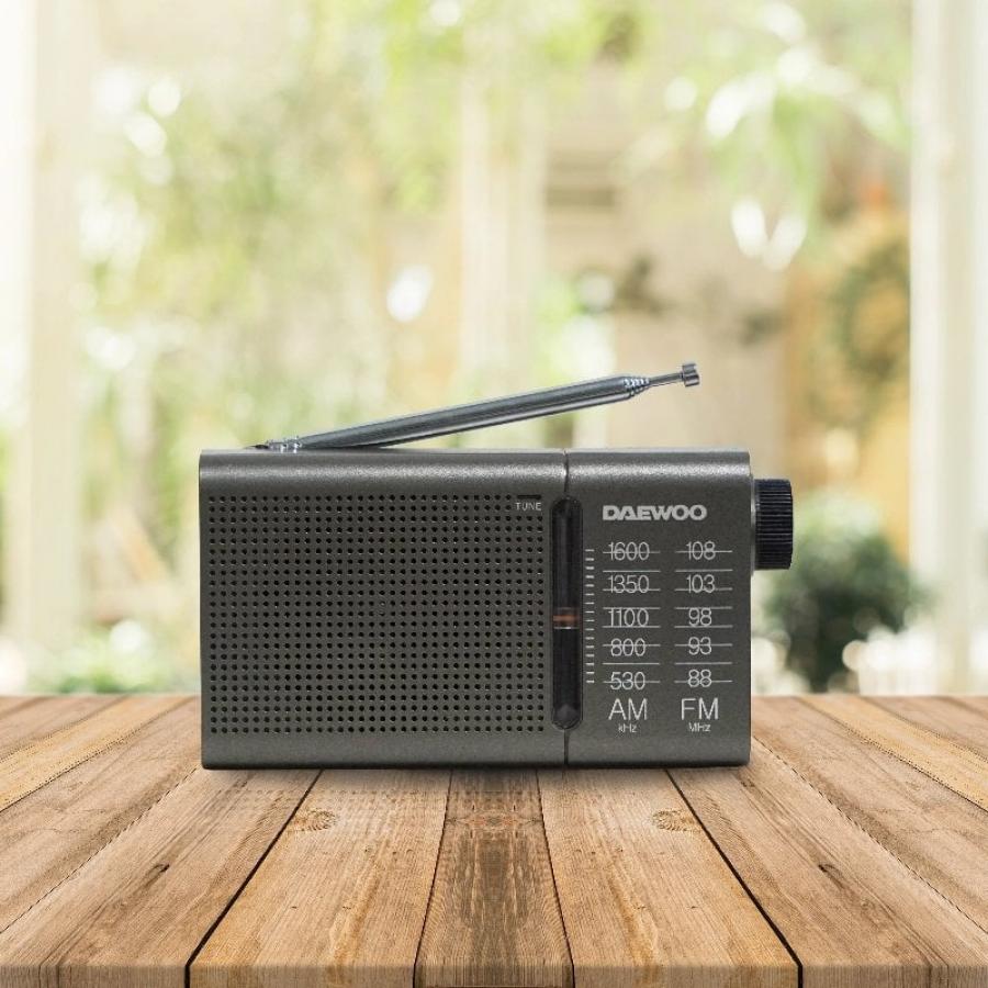 Radio Portátil Daewoo DW1035/ a Pilas/ Gris Oscuro