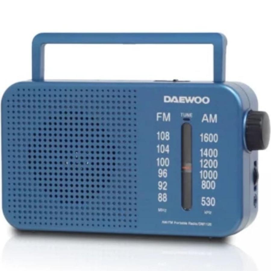 Radio Portátil Daewoo DW1120/ con Cable/ a Pilas/ Azul