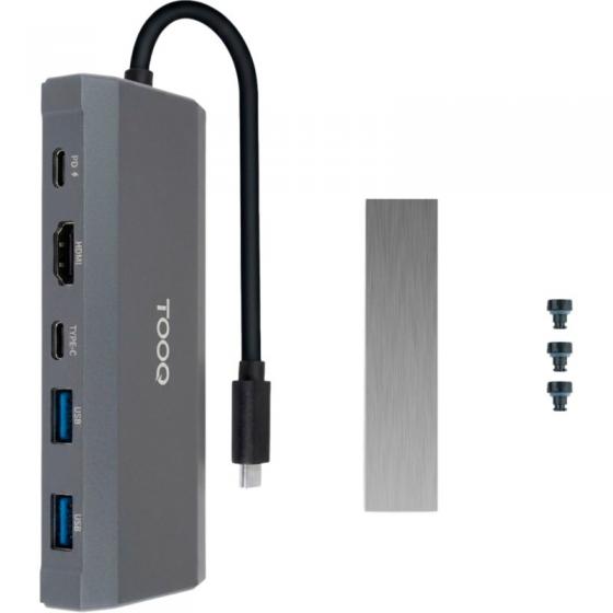 Docking USB Tipo-C TooQ TQE-2241G/ Ranura SSD M.2/ 1xHDMI/ 2xUSB/ 1xUSB Tipo-C/ 1xLector Tarjetas/ 1xUSB Tipo-C PD