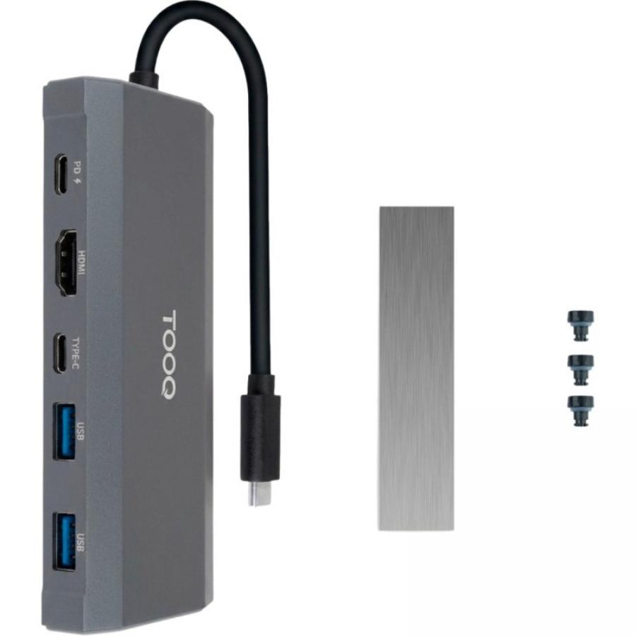 Docking USB Tipo-C TooQ TQE-2241G/ Ranura SSD M.2/ 1xHDMI/ 2xUSB/ 1xUSB Tipo-C/ 1xLector Tarjetas/ 1xUSB Tipo-C PD