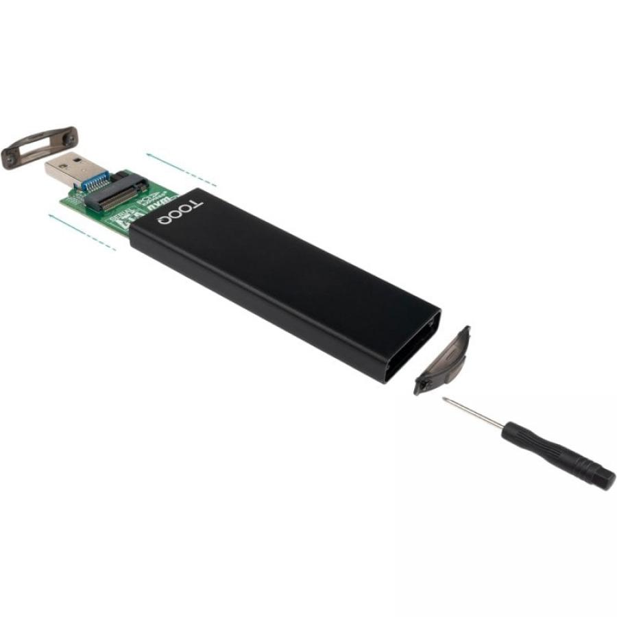 Caja Externa para Disco SSD M.2 NVMe TooQ TQE-2240B/ USB 3.0/ USB Tipo-C 3.2 Gen2