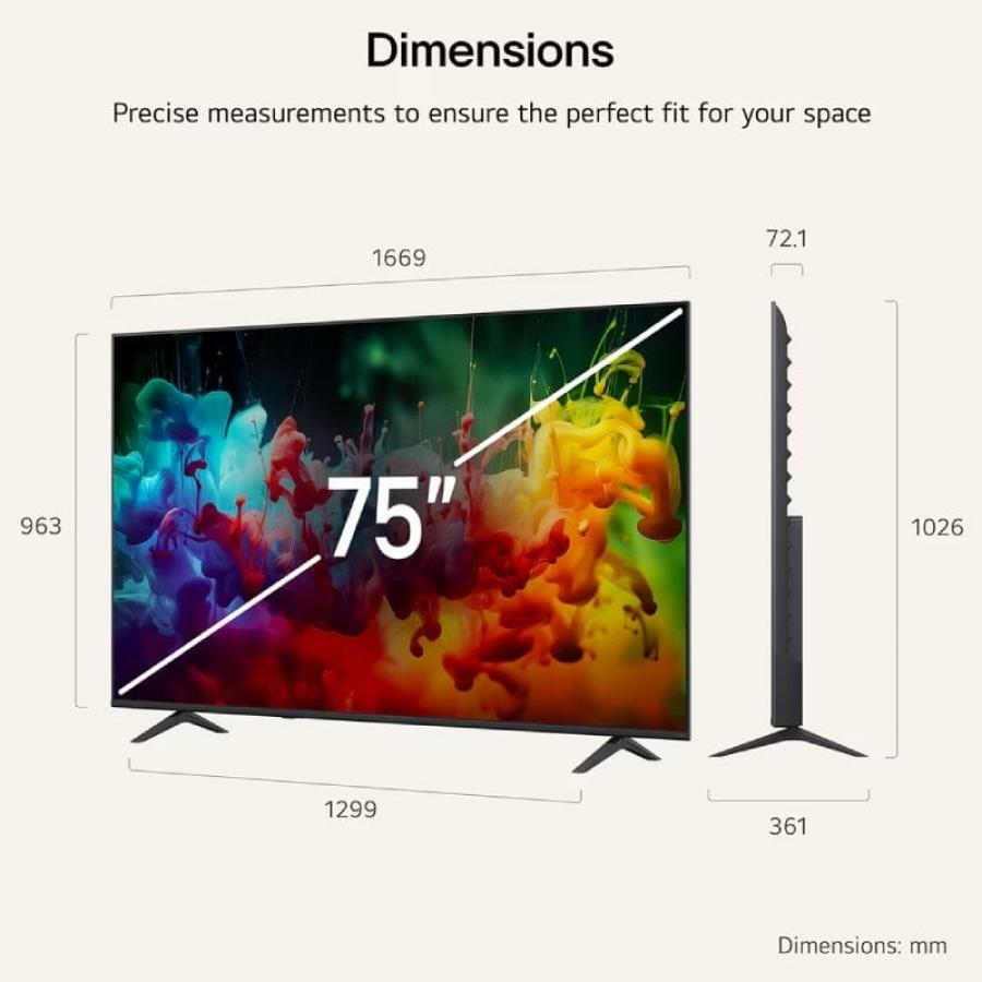 Televisor LG QNED MiniLED AI QNED72 75QNED72B6A 75'/ Ultra HD 4K/ Smart TV/ WiFi